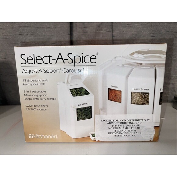 Spice Rack SELECT-A-SPICE Adjust-A-Spoon Carousel Under Cabinet Mount Stackable - Picture 1 of 6